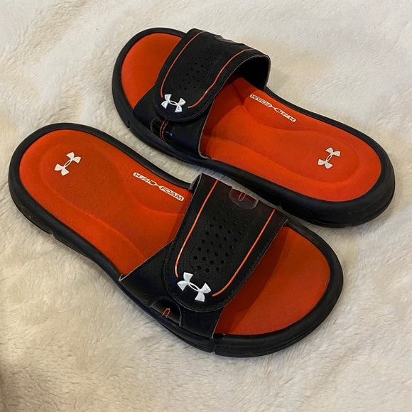 Under Armour UA Ignite VIII Memory Foam Sandals Slides Size 2Y Youth Kids VGC - Picture 6 of 9